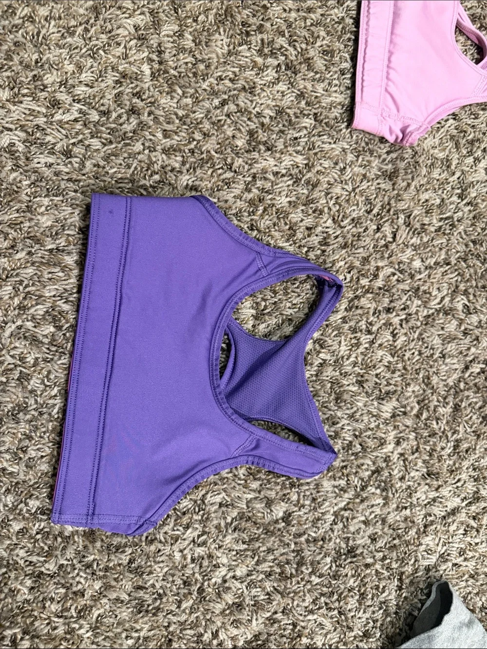 Assorted Girls' Sports Bras - Purple, Pink, Black, Tie-Dye